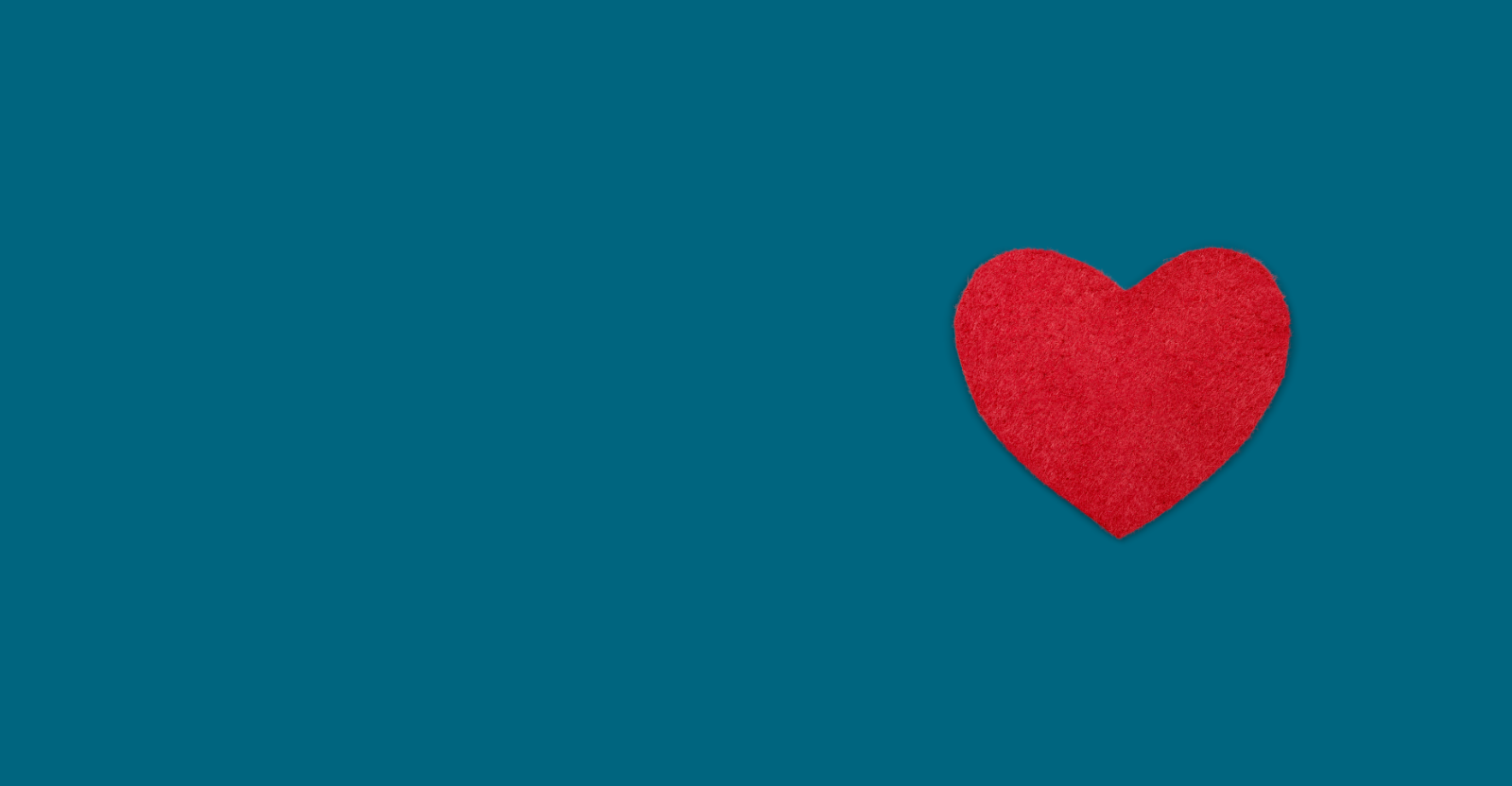 red heart on blue background