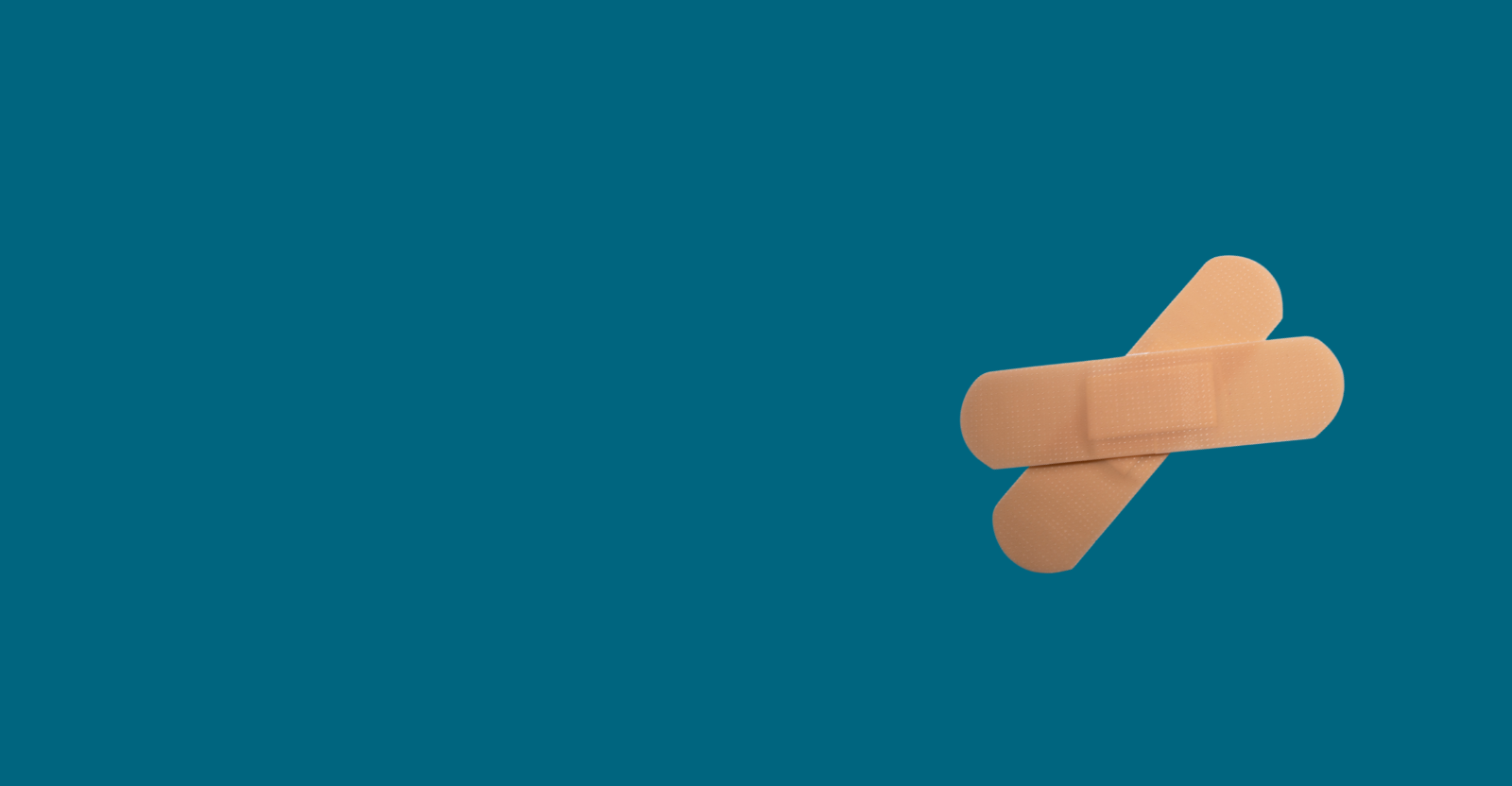 plasters on blue background