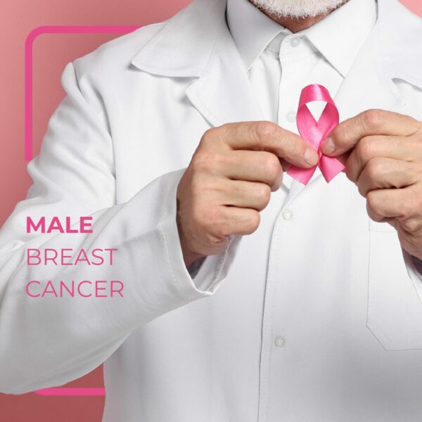 Specialist holding a pink ribbon