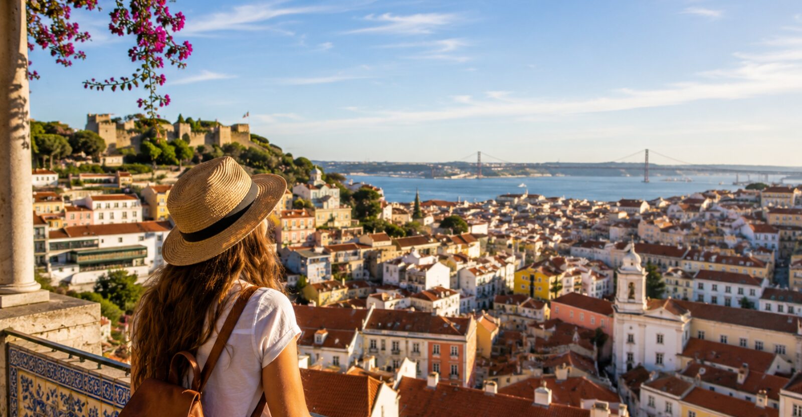 femme touriste à Lisbonne